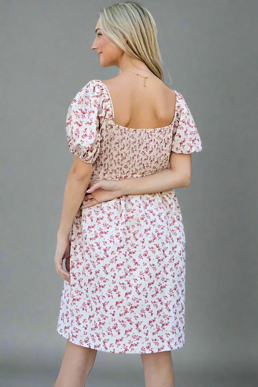 And The Why Lace Up Front Puff Babydoll Dress